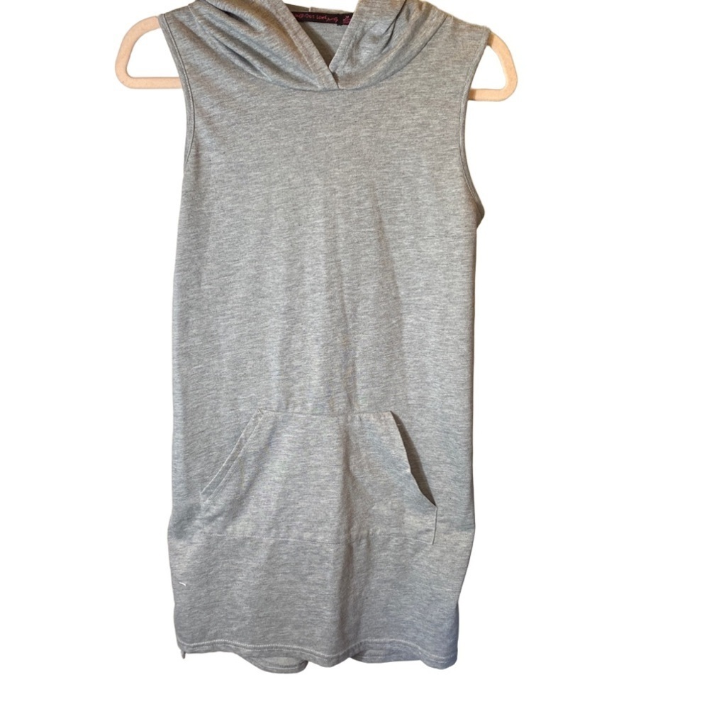 Laugh out loud hoodie size Medium gray sleeveless long hoodie